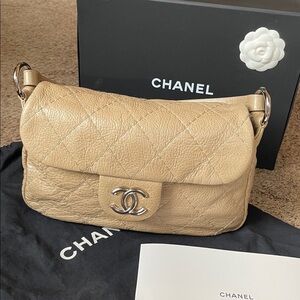 Chanel On the Road Flap Bag Quilted Leather Small